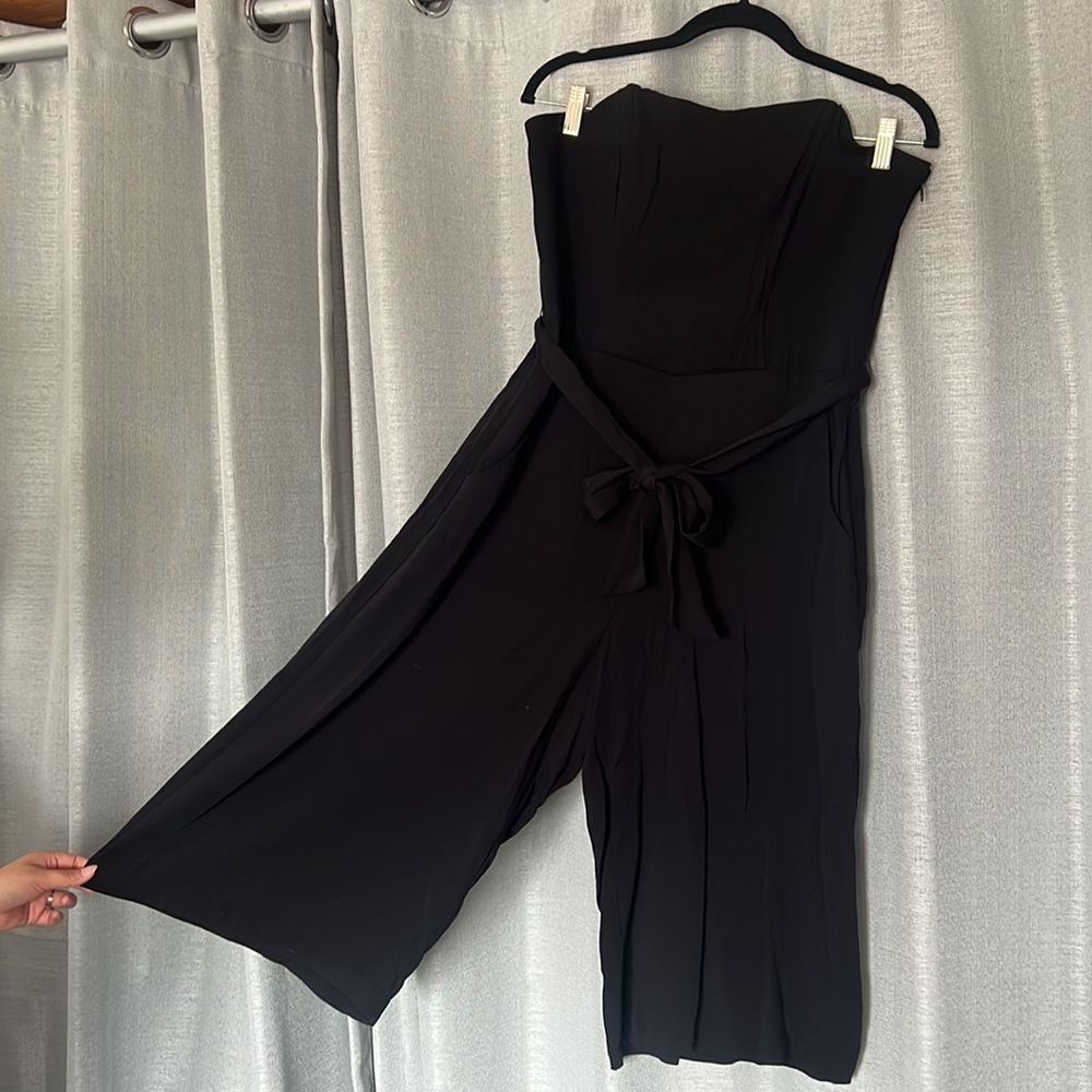 Black strapless jumpsuit